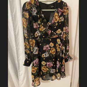Lulus Floral Print Longsleeve Dress - Small - New, Tags On